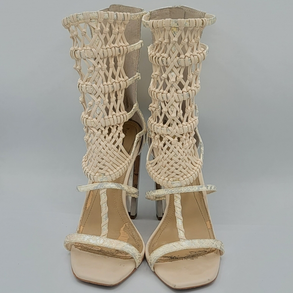 BCBGMaxAzria- Post Macrame Python Gladiator Sandals - Picture 4 of 7